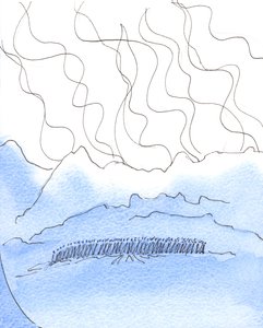 愛は私を捕らえ、彼-私たちの神-が彼の栄光の明確な視界から彼自身の人々を「保護」したことを私に示しました、2003年（紙にw - c） 作： Elizabeth Wang