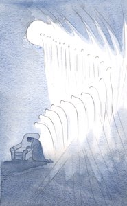 私の守護天使と他の多くの人々は、「栄光は父にありますか？」という言葉に敬虔な祈りを捧げました。2001年（紙にw - c） 作： Elizabeth Wang