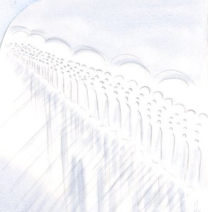 キリストが聖体拝領で私の魂を天使と聖人の崇拝と結びつけるとき、私の喜びは溢れています、2000年（紙にw - c） 作： Elizabeth Wang