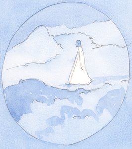 キリストを愛し、仕える人は、キリストの人生のあらゆる瞬間に「触れる」ことができ、2002年の荒野を渡る彼の旅さえも共有することができます（紙にw - c） 作： Elizabeth Wang