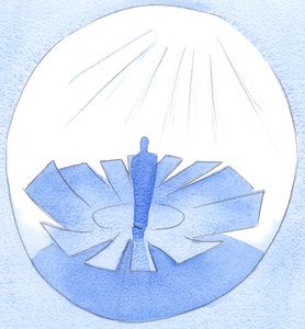 祈りの中で、「私はあなたに近づくのにふさわしくない」と神に正直に言う人は、2002年に真実を話します（紙にw - c） 作： Elizabeth Wang