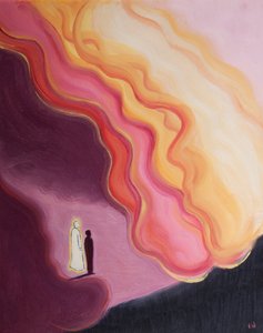 キリストを通してのみ、私たちは神の頭の圧倒的な純粋さと力に直面することができます、2002年（船上の油）