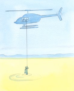 流砂に巻き込まれた絶望的な人がヘリコプターから安全に彼をウィンチする友人によって助けられるのと同じように、人々は祈りの中で私たちの執り成しによって助けられます、2003年（紙にw - c）