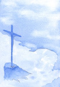 すべての町や村の人々は、2002年に私たちの祭壇で彼の犠牲を捧げたキリストの功績に今彼らに与えられた恵みを負っています（紙にw - c） 作： Elizabeth Wang
