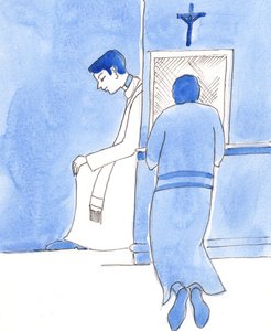 司祭は、2003年に人々に罪を悔い改めるように勧めたキリストのようでなければなりません（紙にw - c） 作： Elizabeth Wang