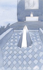 キリストのように純粋な彼女は、オックスフォードのドミニコ会の兄弟たちの中に立っていました。彼らは息子のために生きており、2000年の3つの誓いに縛られています（紙にw - c）
