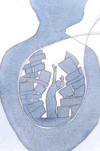いくつかの心は無駄な欲望で散らかっているので、キリストの賛美は彼らの魂から父に流れることができません。、2000年（紙にw - c） 作： Elizabeth Wang