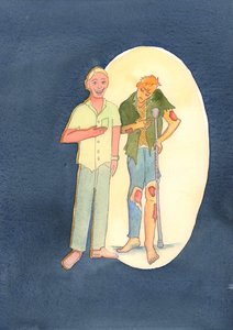 それを否定する深刻な罪の人は、普通に見えるふりをしているが、実際には、医者に明らかにすることを拒否する激しい痛みを持っている人のようなものです、2003年（紙にw - c） 作： Elizabeth Wang