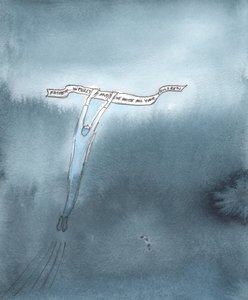 魂は私たちがミサでキリストと共にそしてキリストを通して提供する祈りによって強力に助けられます。それはまるで貧しい魂が危険と苦痛から離れて教会の祈りによって「運ばれる」かのようです、2003年（紙にw - c 作： Elizabeth Wang