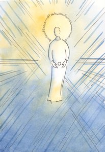 セントアンは彼女の子宮の中でホストのように無原罪の者を思いついた。神の母となる聖母マリア、2000年（紙にw - c） 作： Elizabeth Wang