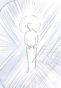 セントアンは彼女の子宮の中でホストのように無原罪の者を思いついた。神の母となる聖母マリア、2000年（紙にw - c） 作： Elizabeth Wang
