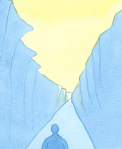 クリスチャンの生活は、キリストへの信頼、罪をあきらめ、暗闇の中でさえ彼の道をたどり、そして天の栄光に向かって動くことから成ります、2003年（紙にw - c） 作： Elizabeth Wang