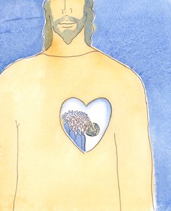 私たちの救い主イエス・キリストの心は非常に広大であるため、宇宙全体、私たちの世界、そしてその上のすべての人が含まれています、2004年（紙にw - c） 作： Elizabeth Wang