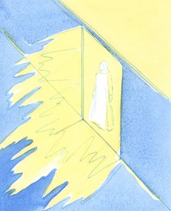 教会の秘跡は、私たちが神聖さと救いに必要なすべての神の恵みを注ぎ出し、それを通して私たちがキリストと出会う、開かれた出入り口のようなものです。、2003年（紙にw - c） 作： Elizabeth Wang