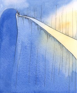 信仰の旅は光と喜びにつながりますが、不注意やプライドによって暗闇に陥らないように注意する必要があります、2004年（紙にw - c） 作： Elizabeth Wang