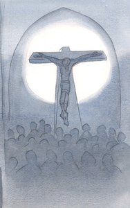 キリストが御父にご自身をささげるのは永遠であり、彼を信頼するすべての人の救いのために、2000年（紙にw - c） 作： Elizabeth Wang