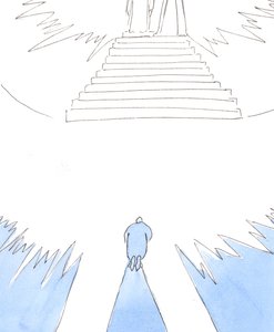 煉獄の後、死後すぐではなく、天国に入る準備ができている魂は、神の頭の前で畏敬の念を抱き、キリストと聖母が彼を父の心に導くのを待ちます。、2004（w - co 作： Elizabeth Wang