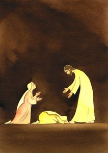 ミネルヴァのキリストとの2人のメアリー、2001年（紙にw - c） 作： Elizabeth Wang