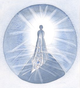 美徳の魂は花嫁のようであり、そのベールにはすべての美徳の「宝石」がちりばめられています。、2000年（紙にw - c） 作： Elizabeth Wang