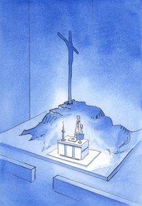 これは私の血の杯です」：カルバリーの犠牲は2001年のすべてのミサで再提示されます（紙にw - c） 作： Elizabeth Wang