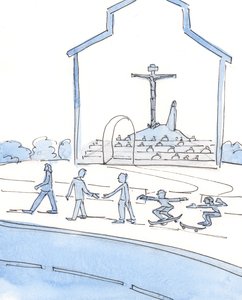 わざわざミサに行くことができない人々は、2004年の神の目には、単なる怠惰以上の罪を犯しています（紙にw - c） 作： Elizabeth Wang