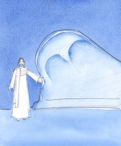 私たちが洞窟で祈るためにルルドや他の神社に旅行するのは正しいことですが、キリストは私たちに自分の心の「洞窟」を作るように勧めています、2004年（紙にw - c） 作： Elizabeth Wang