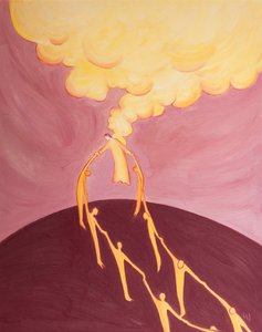 キリストは昇天を通して、人間と神との間に強力なつながりを提供します。なぜなら、彼は真の神であり、真の人間でもあるからです。 作： Elizabeth Wang