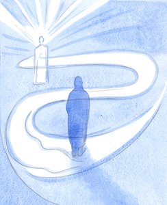 キリストは、彼の聖霊を通して、穏やかにそして力強く、導き、導き、そしてなだめることによって、2001年に私たちの生活の中で絶えず働いています（紙にw - c） 作： Elizabeth Wang