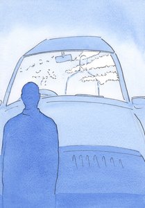 罪や異議によって、打撃は明確な「フロントガラス」を粉砕しました。それを通して、一部の人々はキリストを見るために緊張します、2002年（紙にw - c） 作： Elizabeth Wang