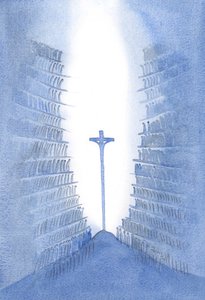 ミサを通して、神の民のすべての世代は、祭壇に表されているように、キリストへの犠牲の1つに存在します。2001年（紙にw - c） 作： Elizabeth Wang