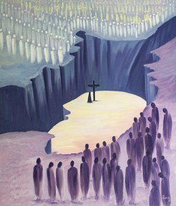 ミサを通して、私たちはキリストの一つの犠牲、2001年の周りの聖人たちと団結します（船上の油）