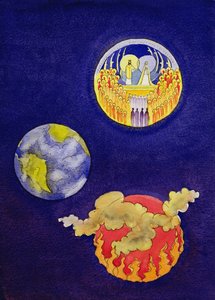 キリストの憐れみを通して、私たちは天国に到達し、2005年の地獄を避けたいと思っています（紙にw - c） 作： Elizabeth Wang