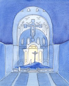 2004年の奉献の後、時間と空間はミサで消えたようです（紙にw - c） 作： Elizabeth Wang