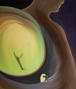 私たちが神との親密さを見つけることができるのは、私たちが「ドア」を通して神に近づく場合だけです。謙遜と魂の中の広大な宇宙を発見する、2000年（船内の油） 作： Elizabeth Wang