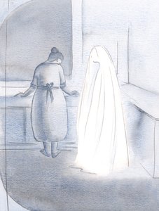 私が仕事をして皿を洗う必要があるとき、彼女は私のそばにいて、2000年（紙にw - c） 作： Elizabeth Wang