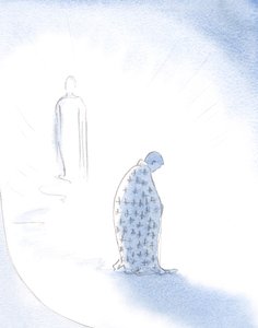 魂がその個人的な野心をあきらめるとき、キリストの愛のために、キリストはそれが父に向かって歩くときにそれが着るであろうローブをそれに与えます。、2001年（紙にw - c） 作： Elizabeth Wang
