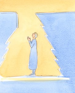 私たちが自分の罪と弱さを心から悔い改めるとき、それはまるで天国の光が差し込むように、私たちの頭の上に落とし戸が開いて、私たちに平和、光、そして神とのより緊密な結合をもたらすかのようです。 作： Elizabeth Wang