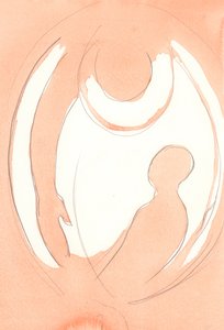 私たちが罪を悔い改めるときはいつでも、父なる神は私たちを許しの迅速な動きに抱きしめます、2001年（紙にw - c） 作： Elizabeth Wang