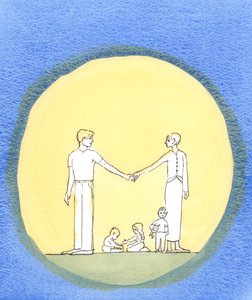 夫婦が本当にお互いを愛し、神を愛しているところで、彼らは彼の意志をやりたいと思っています、2002年（紙にw - c） 作： Elizabeth Wang