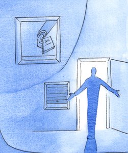 心を開いて祈る人は、2003年にキッチンのハッチを通して話す代わりに親切な挨拶をする友人のようなものです（紙にw - c） 作： Elizabeth Wang