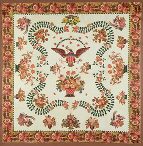 キルト、1825年頃（アップリケコットン）