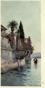 バルコニー、ラゴ ディ コモ、リチャード バゴー作「イタリアの湖」の挿絵 作： Ella Du Cane