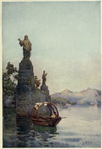 ヴィラ アルコナーティへの入り口、ラゴ ディ コモ、リチャード バゴー作「イタリアの湖」の挿絵 作： Ella Du Cane