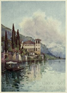 墓地、ラゴ ディ コモ、リチャード バゴー作「イタリアの湖」の挿絵 作： Ella Du Cane