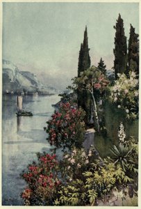 ヴィラ ジュリア、コモ湖、Richard Bagot 作「The Italian Lakes」よりイラスト 作： Ella Du Cane