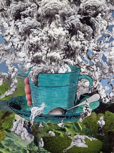 モーニングコーヒー、1994（コラージュ） 作： Ellen Golla