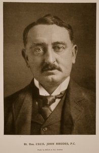 Rt Hon Cecil Rhodes、PC（セピア写真） 作： Elliott und Fry Studio