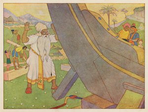 ノアの方舟：箱舟の建造（カラーリトグラフ） 作： Elmer Boyd Smith