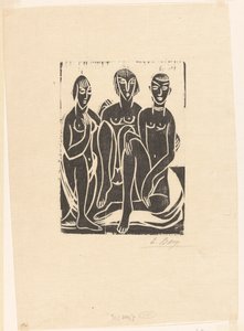 3 人の女性 作： Else Berg (signed by artist)