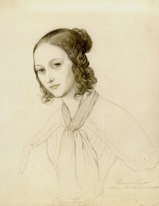 クララ・ヴィーク＝シューマンの肖像 1819-1896, 1836. 作： Elwine von Leyser